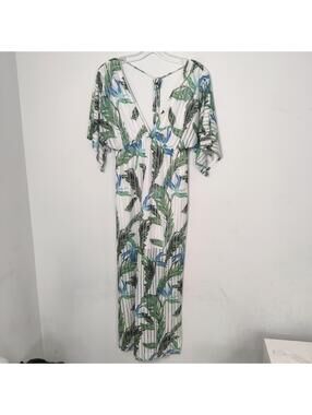 Iconic Palm Leaf Maxi Dress Size Large Summer Resortwear